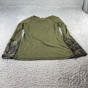 ABLE Womens Olive Green Camo Cuff Long Sleeve Top Size M 112511-M4